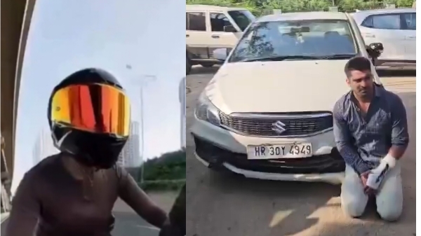 गुरुग्राम में महिला बाइकर को टक्कर मारने वाला कार चालक राजस्थान से गिरफ्तार, भागने के चक्कर में हुआ चोटिल